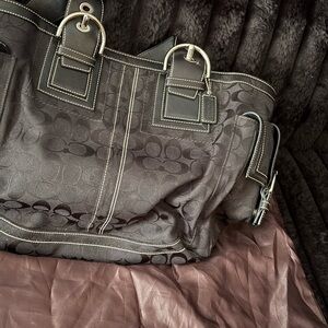 Coach Black Signature Tote Bag